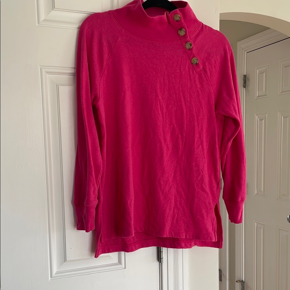 J.Crew Fuchsia Button-Up Sweater - image 1